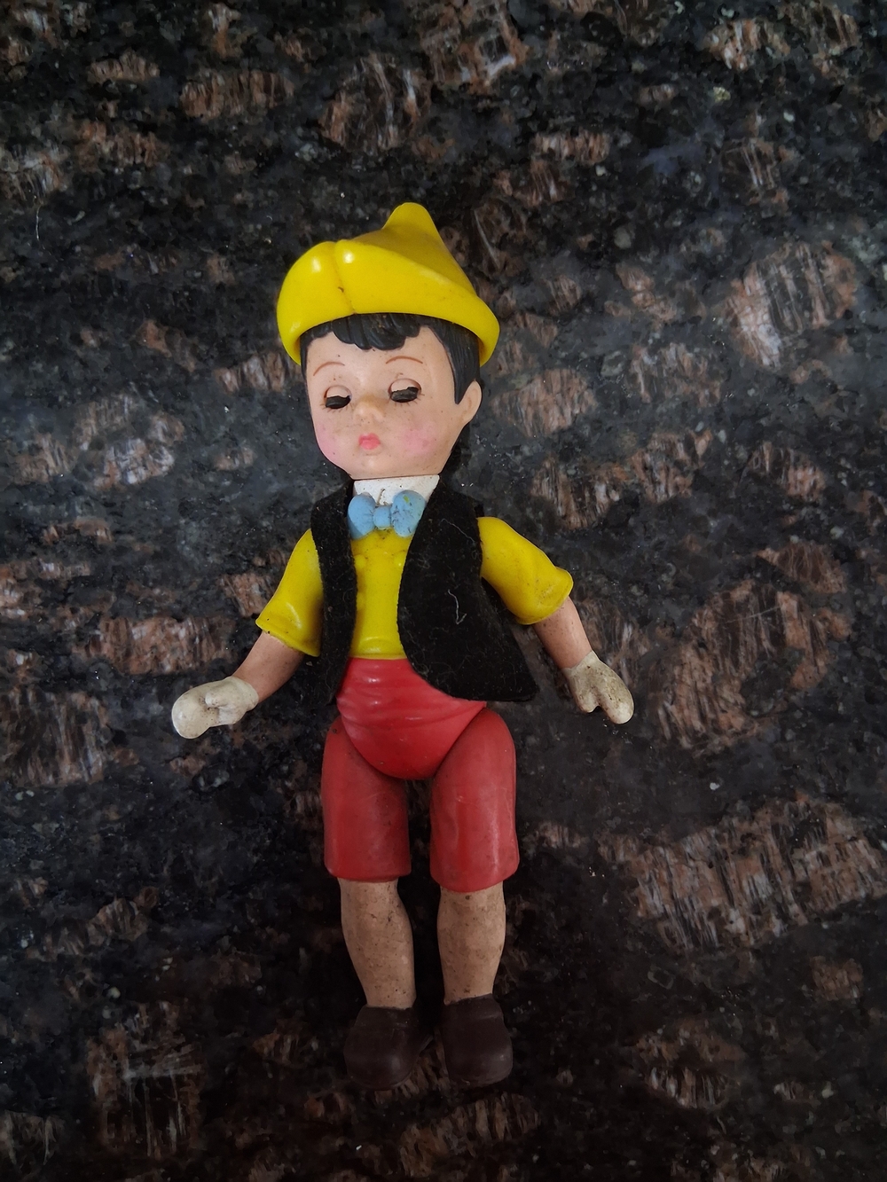Yellow & Red Pinocchio Style Kids Toy Figure - Classic Storybook Doll